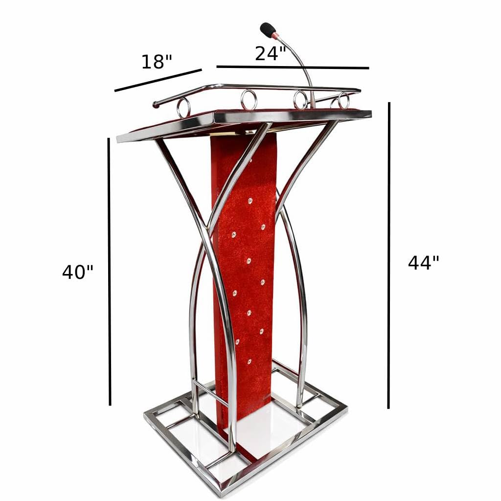 Steel Podium with Mic holder For Church | School | Seminar | SPEECHES by OEM