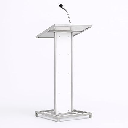 Heavy Duty Steel Podium with Mic Holder For Church | School | Seminar | SPEECHES (Black,Red,White) Office by OEM 2yrs warranty