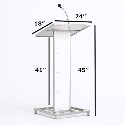 Heavy Duty Steel Podium with Mic Holder For Church | School | Seminar | SPEECHES (Black,Red,White) Office by OEM 2yrs warranty