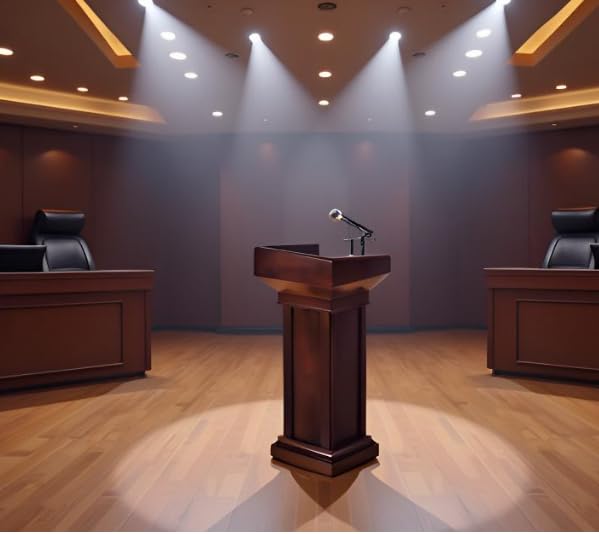 Historical Teak Wooden Podium stand with Mic for Office, School,colleges Universities and public events Office