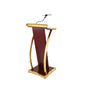 Heavy-Duty Golden Wooden Podium with Mic Holder/Lectern Stand for Teacher conferences, seminars, schools, colleges, and universities and public events /Church