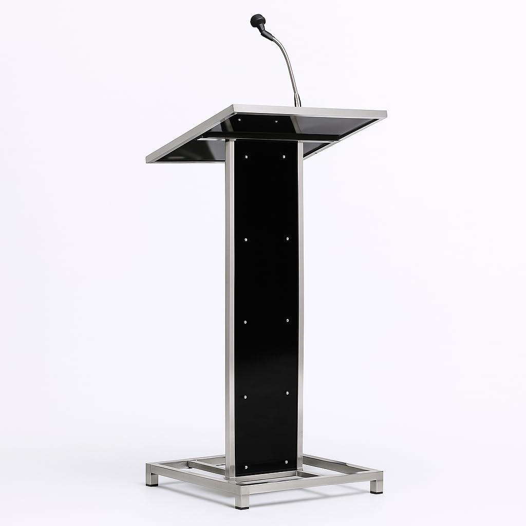 CCNOS 4FT Heavy Duty Steel Podium with Mic Holder For Church | School | Seminar | SPEECHES Office by OEM 2yrs warranty