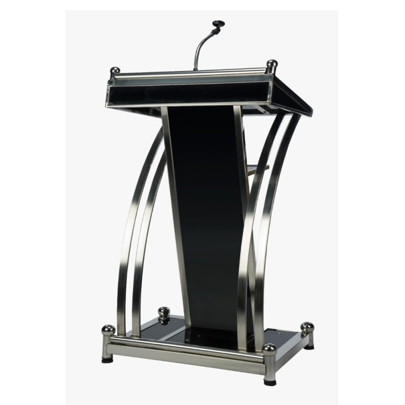 HeavyDuty Double Steel White wooden Conference Podium with Mic holder for Office, Church & School,colleges, and universities and public events by OEM