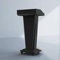 Heavy Duty Wooden Podium Stand with Mic & 4 Locking Wheels for Church, School, Office, and Conference, Large Lockable Storage Cabinet