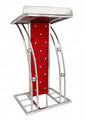 ArcFlow Premium Stainless Steel Designer Podium Stand with mic holder| Modern Church, Conference, Hotel & Event Lectern | Luxury Chrome Finish by OEM with 3years warranty