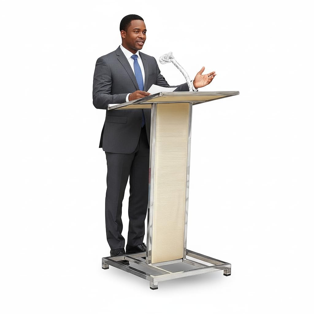 Heavy Duty Steel Podium with Mic Holder For Church | School | Seminar | SPEECHES