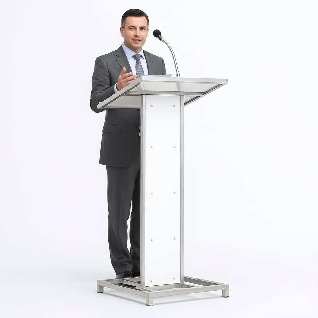 Heavy Duty Steel Podium with Mic Holder For Church | School | Seminar | SPEECHES