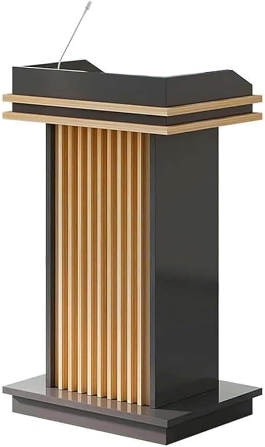Luxurious Podium lecture Stand for teachers/church with Mic holder & Back side shelf /Portable Mobile Office Conference Podium Office