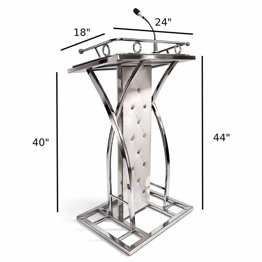 Steel Podium with Mic holder For Church | School | Seminar | SPEECHES by OEM