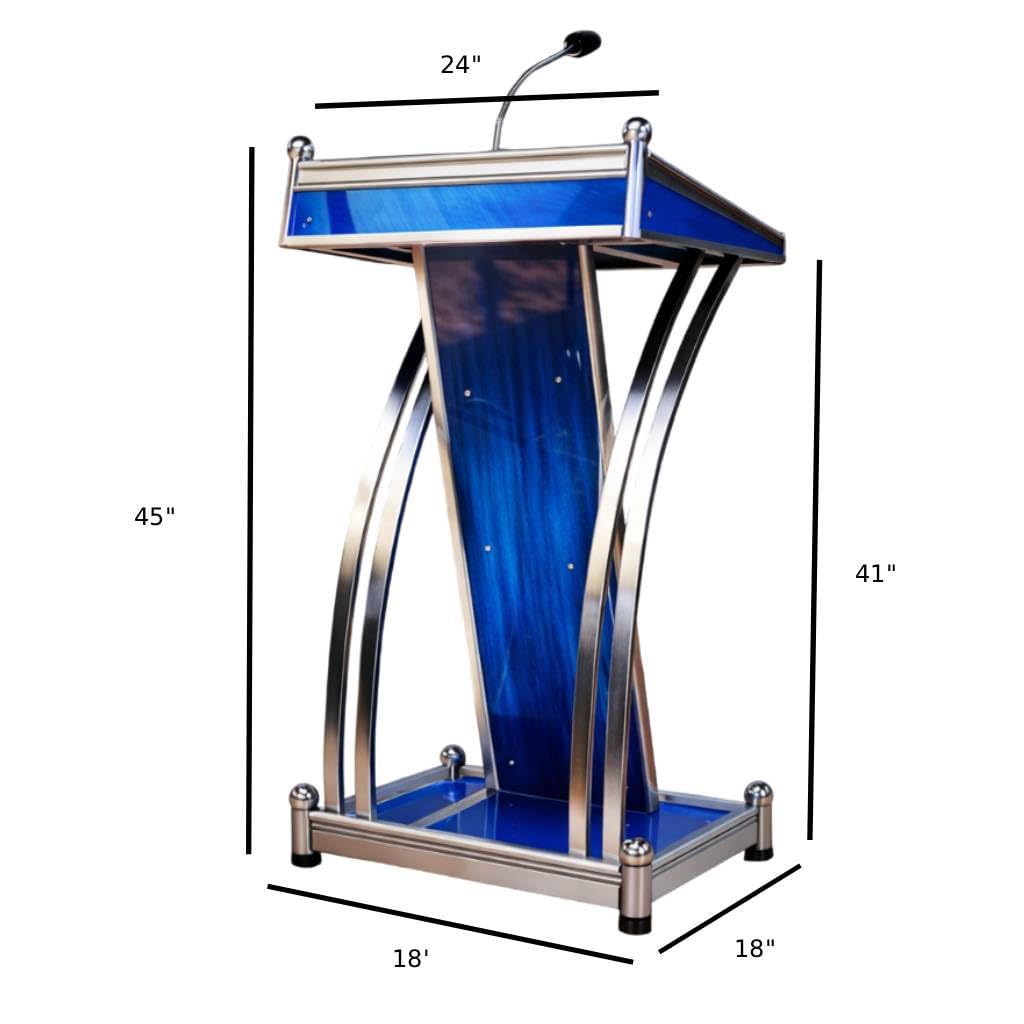 HeavyDuty Double Steel White wooden Conference Podium with Mic holder for Office, Church & School,colleges, and universities and public events by OEM