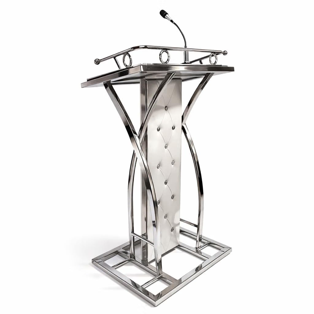 Steel Podium with Mic holder For Church | School | Seminar | SPEECHES by OEM