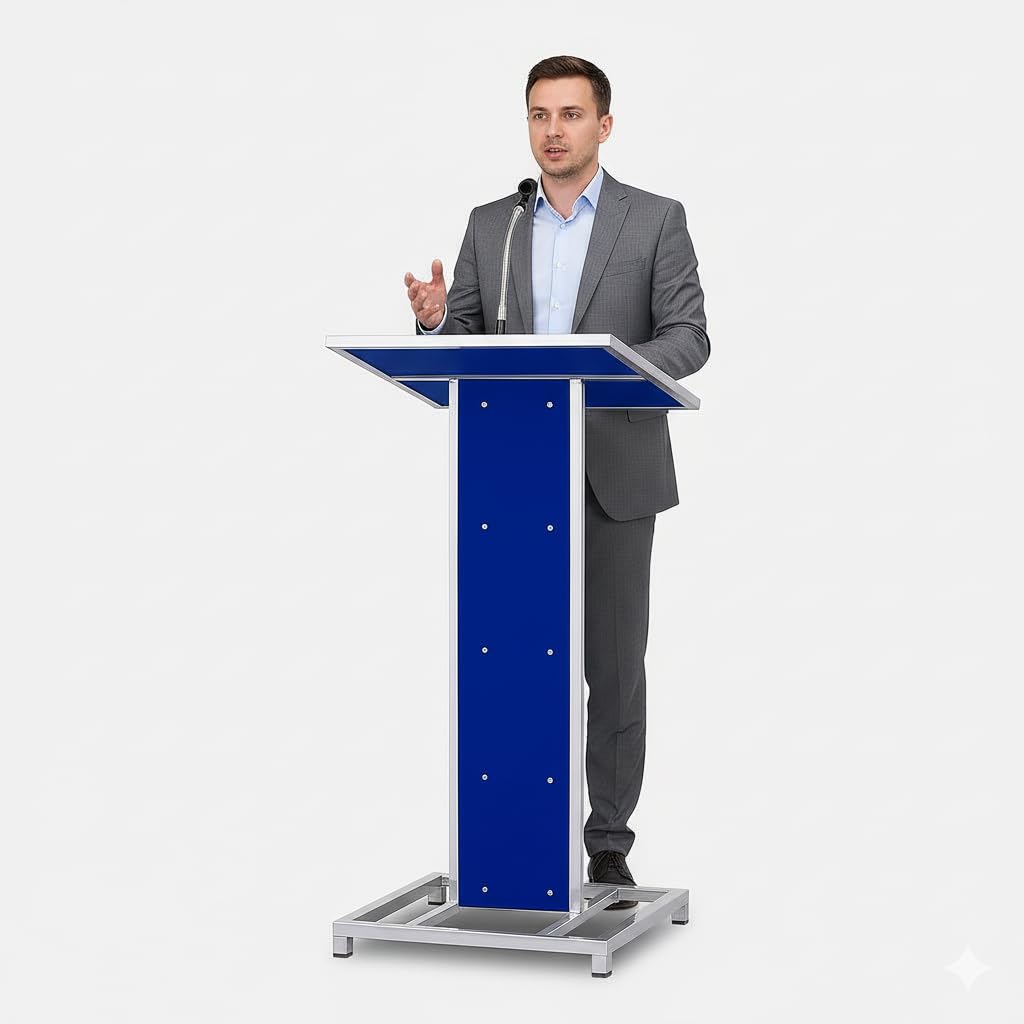 Heavy Duty Steel Podium with Mic Holder For Church | School | Seminar | SPEECHES