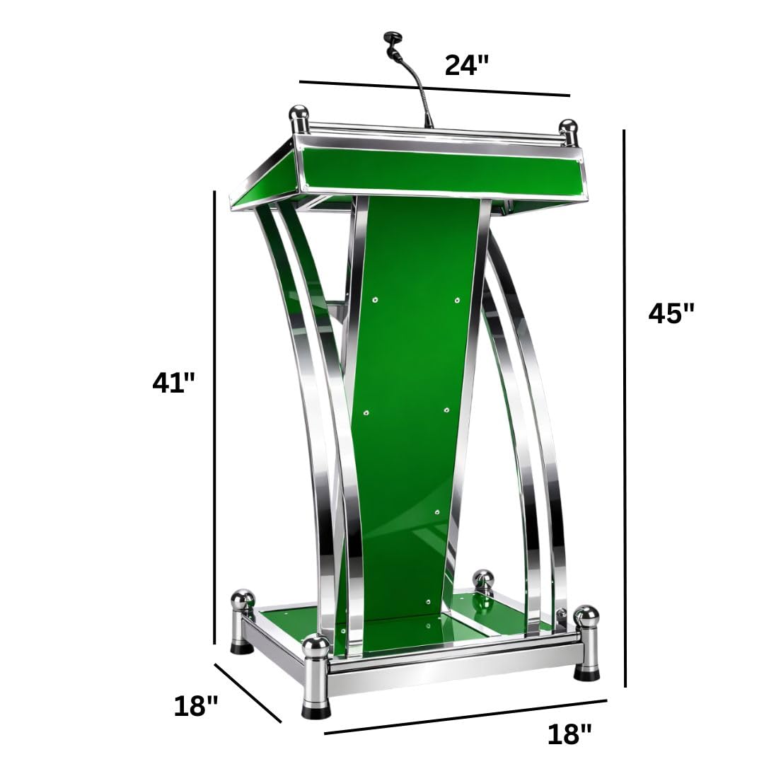 HeavyDuty Double Steel White wooden Conference Podium with Mic holder for Office, Church & School,colleges, and universities and public events by OEM