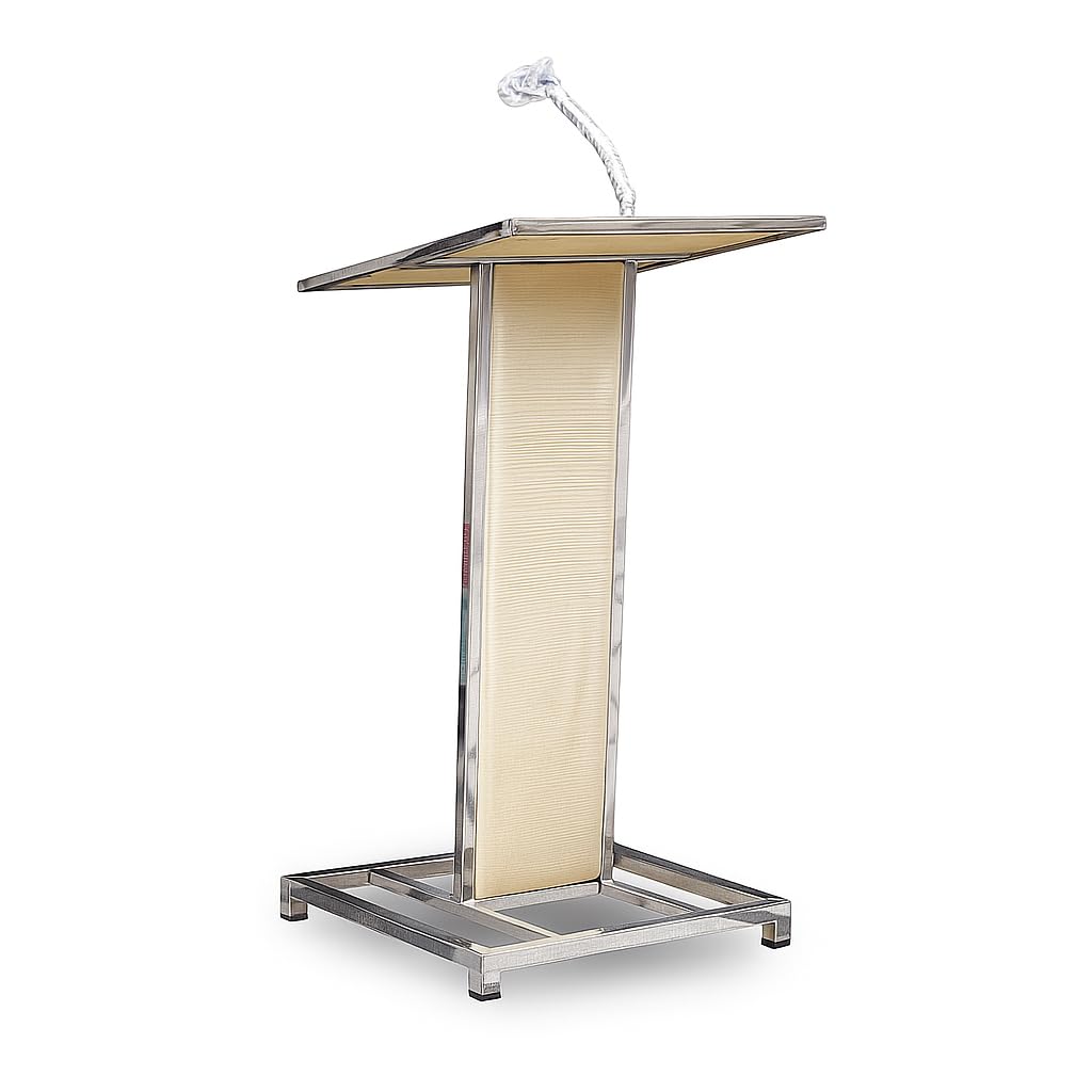 CCNOS Heavy Duty Steel Podium with Mic Holder | Black, Red & White