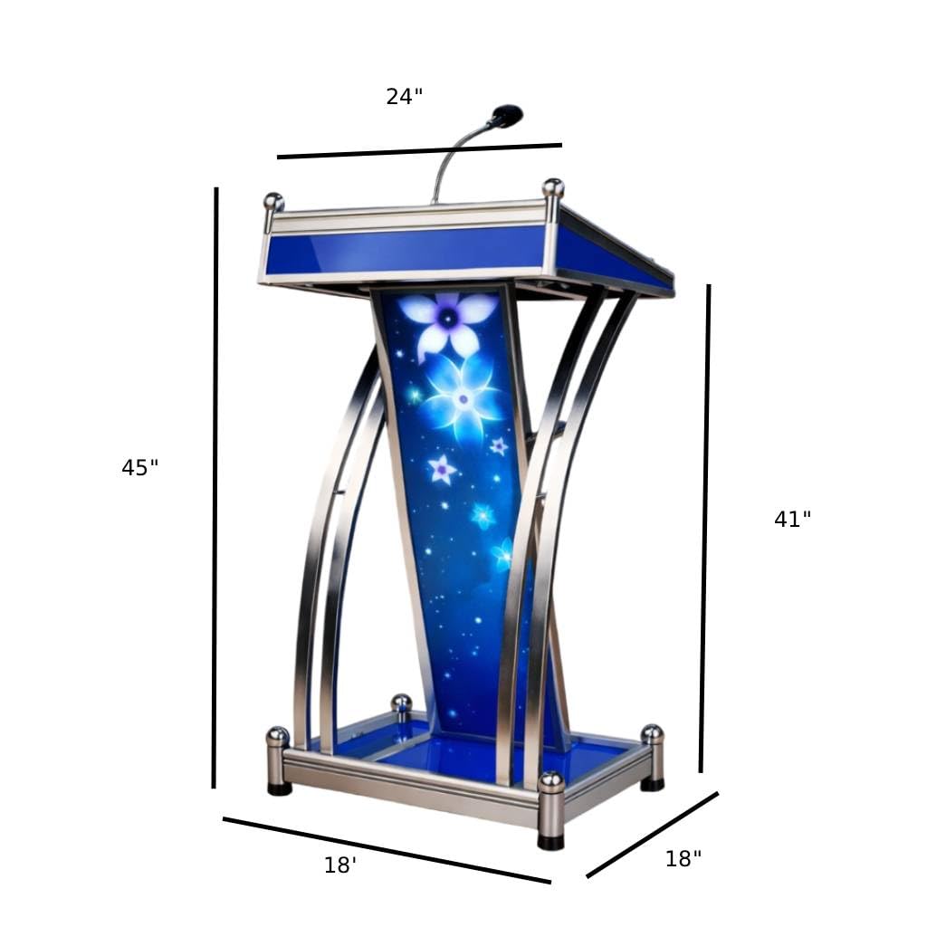HeavyDuty Double Steel White wooden Conference Podium with Mic holder for Office, Church & School,colleges, and universities and public events by OEM