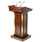 Golden Wooden Podium (Teak) with free Mic holder & storage shelf door// for Lectern Presentation Wedding Speech, for Church Classroom shell