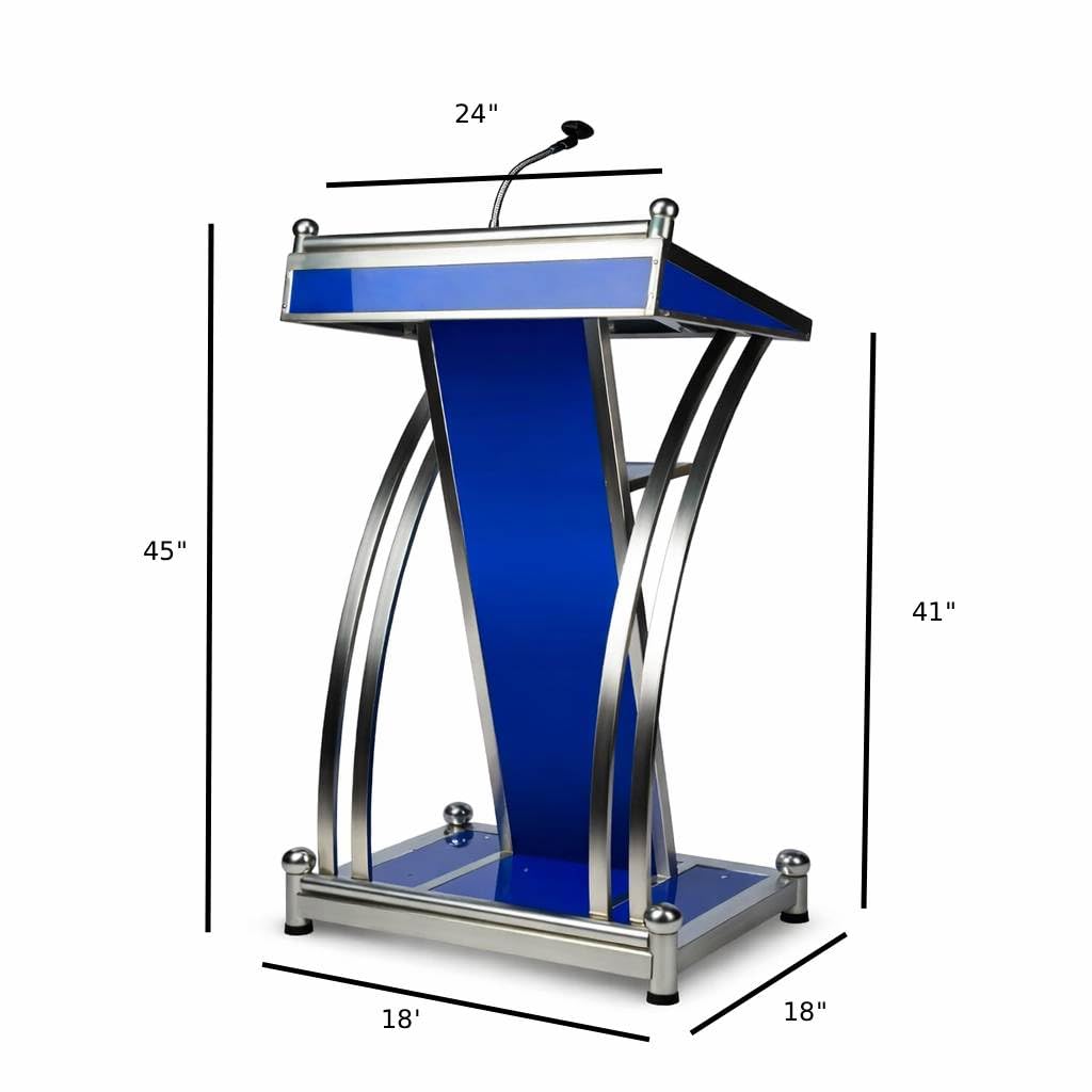 HeavyDuty Double Steel White wooden Conference Podium with Mic holder for Office, Church & School,colleges, and universities and public events by OEM