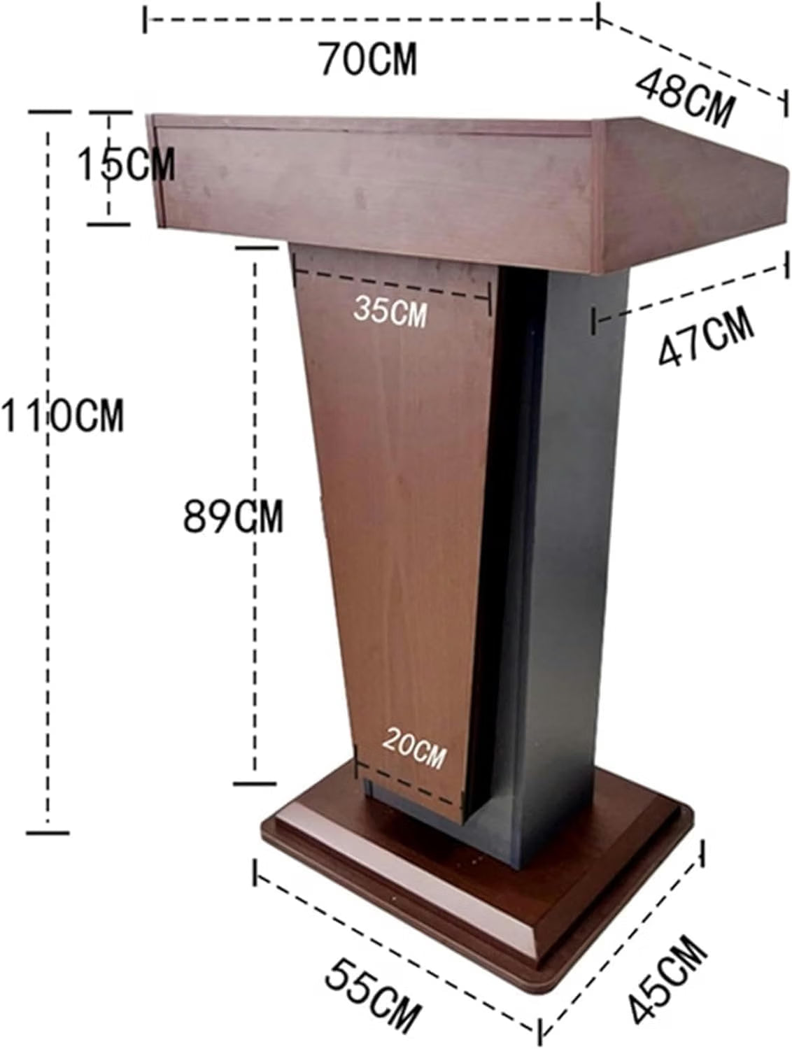 Wooden Lectern Podium Stand,Design with Storage & mic holder//Standing Wooden Pulpit for Church Office School Home Conference Restauran