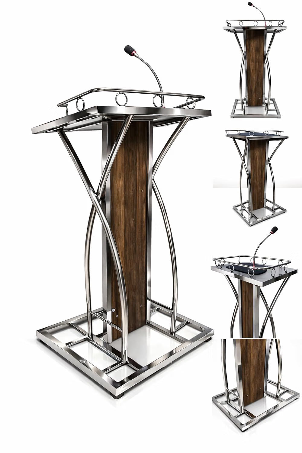 Steel Podium with Mic holder For Church | School | Seminar | SPEECHES by OEM