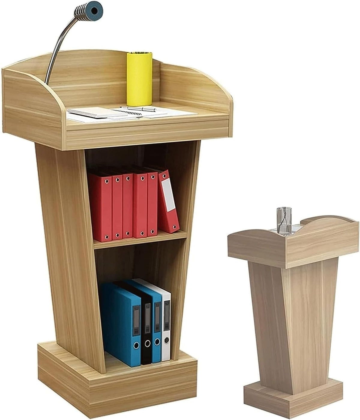 Teak/Rose Wooden Podium Stand with Mic for Lectern Presentation Wedding Speech,Church,Pulpit for office, Classroom by OEM with 5yrs warranty