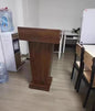Teak Wooden Podium Stand with Mic holder for Lectern Presentation Wedding Speech, Farmhouse Pulpit for Church Classroom