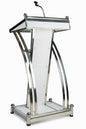 HeavyDuty Double Steel White wooden Conference Podium with Mic holder for Office, Church & School,colleges, and universities and public events by OEM