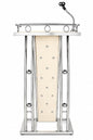 CCNOS Premium Stainless Steel Podium Stand with Flexible Microphone Holder | Modern Lecture & Church Lectern | Rust Resistant | Heavy Duty | Ideal for Church, School, Office & Conference Hall