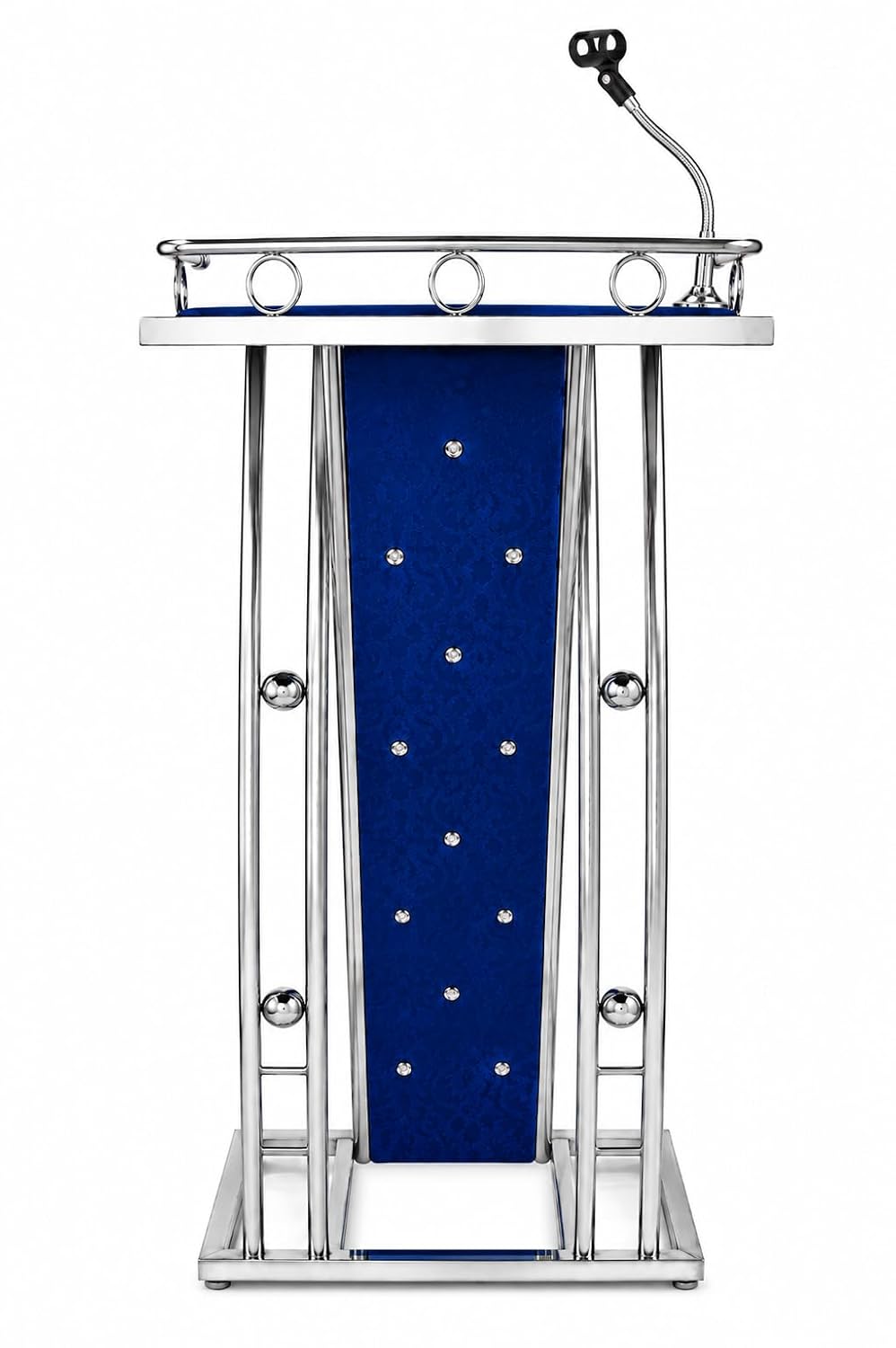 CCNOS Premium Stainless Steel Podium Stand with Flexible Microphone Holder | Modern Lecture & Church Lectern | Rust Resistant | Heavy Duty | Ideal for Church, School, Office & Conference Hall