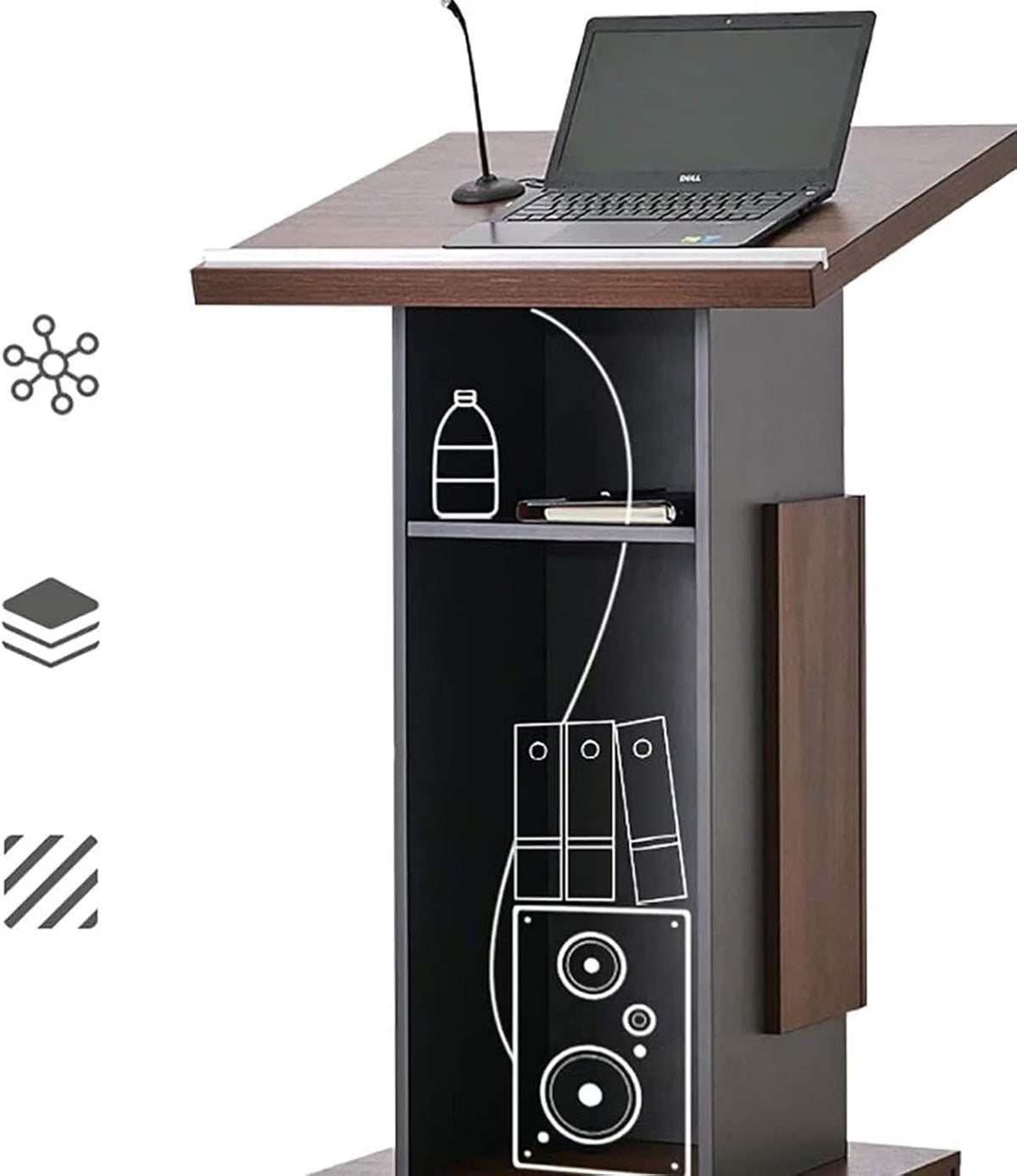 Ultra Modern Wooden lecture stand with Mic holder for Teacher/church pulpit /Ideal for Conferences, Schools & Public Events