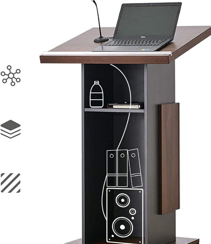 Wooden Lectern Podium Stand,Design with Storage & mic holder//Standing Wooden Pulpit for Church Office School Home Conference Restaurant by OEM