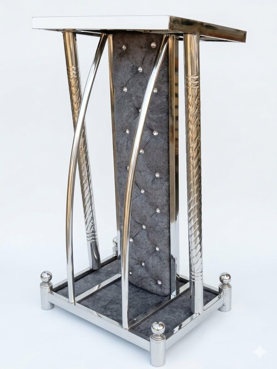 Steel Podium with Mic holder For Church | School | Seminar | SPEECHES by OEM