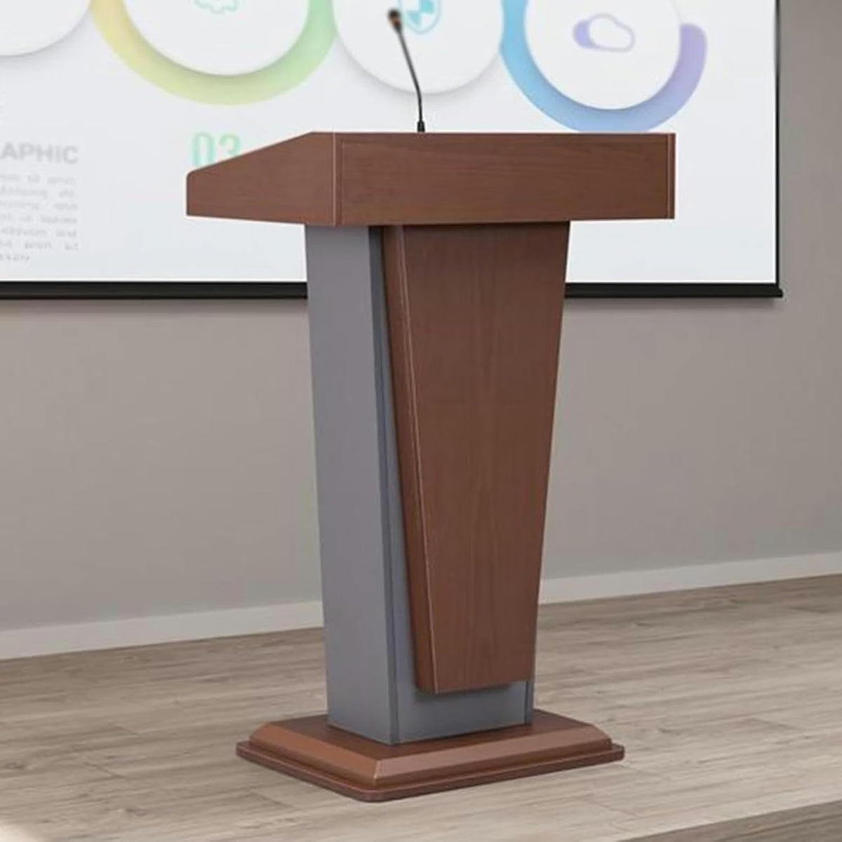Wooden Lectern Podium Stand,Design with Storage & mic holder//Standing Wooden Pulpit for Church Office School Home Conference Restauran