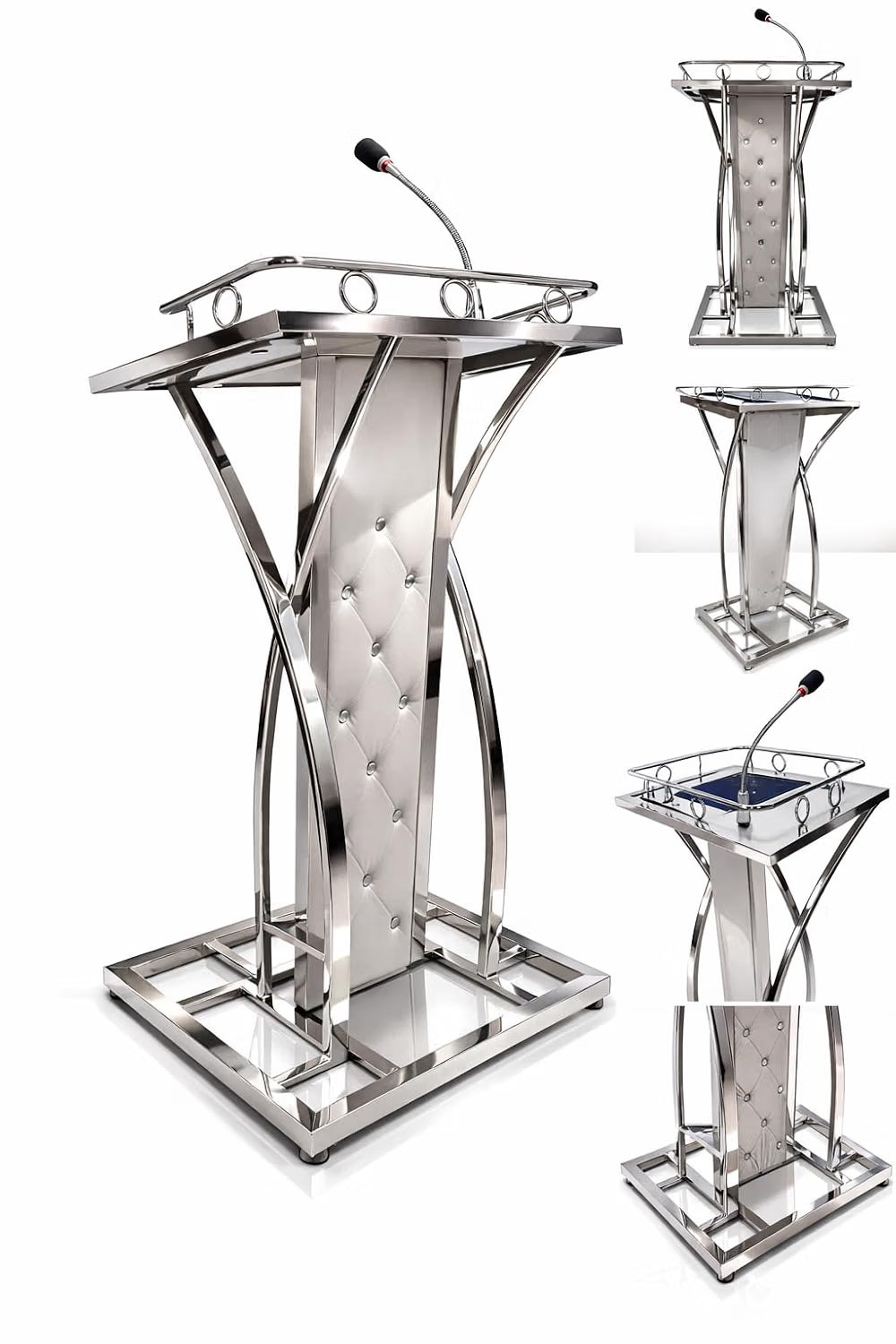 Steel Podium with Mic holder For Church | School | Seminar | SPEECHES by OEM