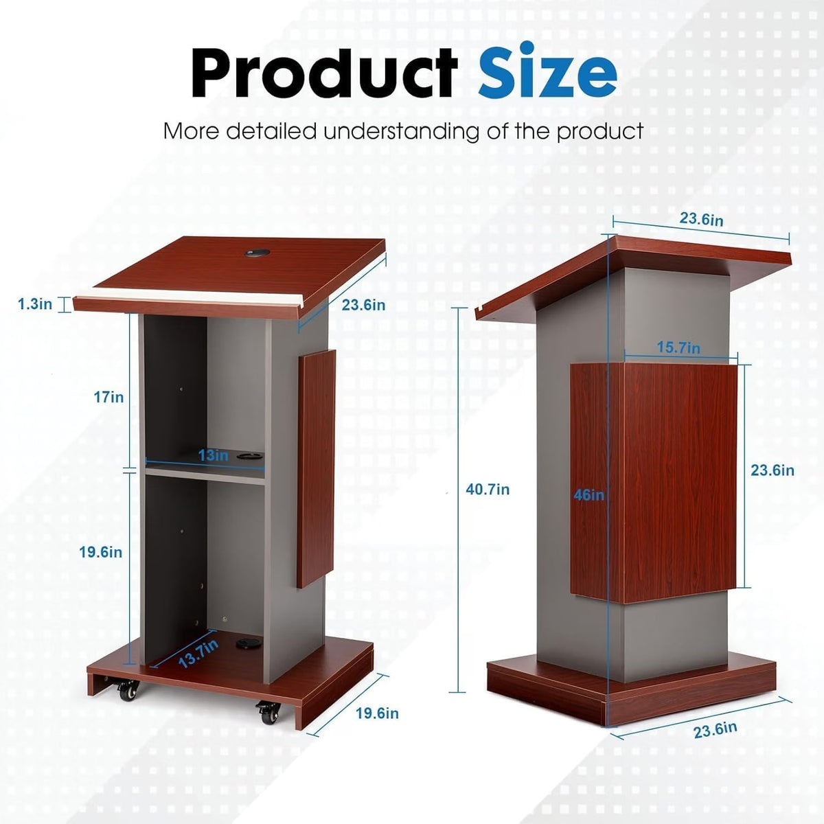 Multipurpose Black Wooden podium with Mic For | School | Presentation | Seminar | Office | Church Office