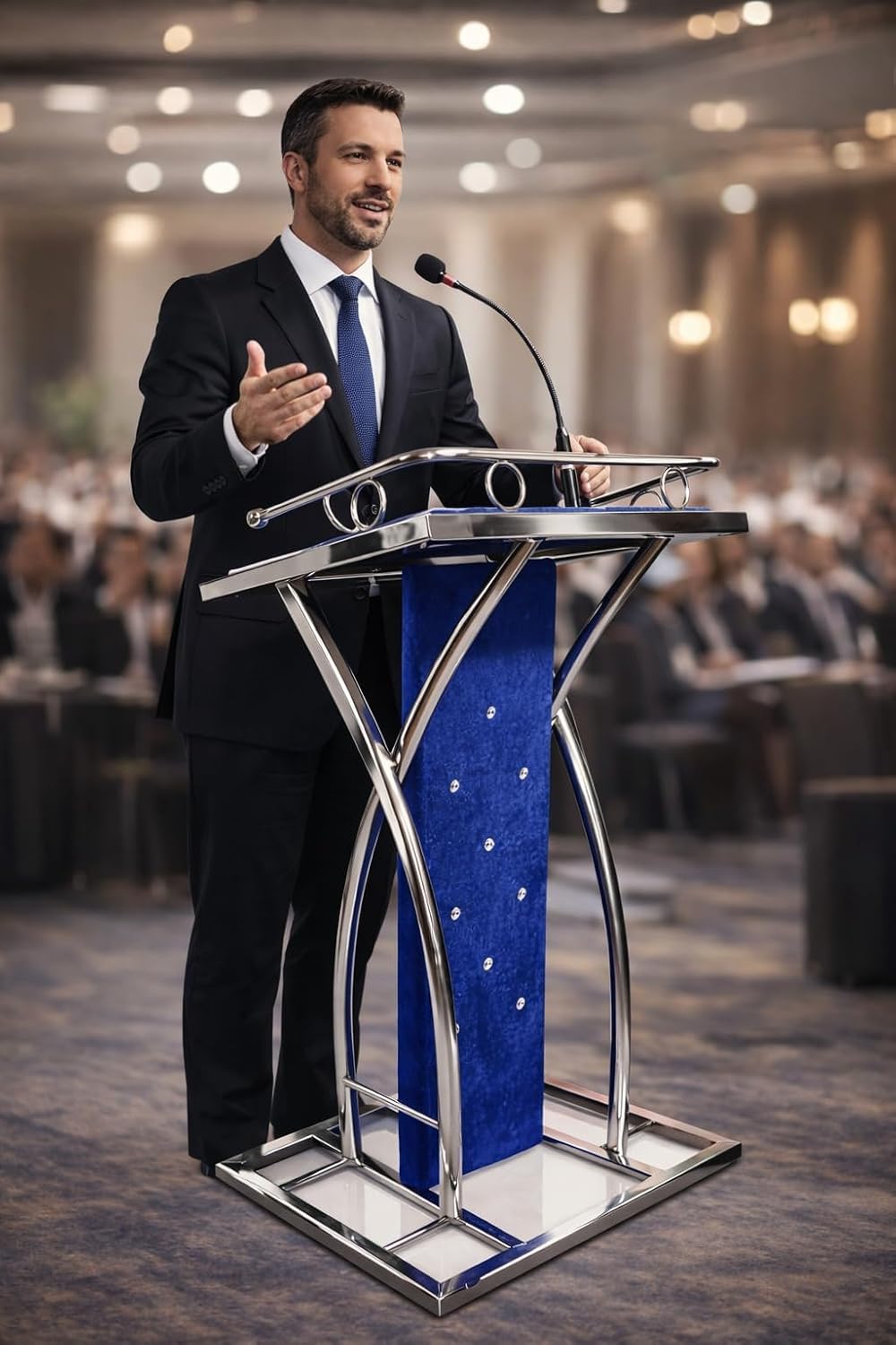 Steel Podium with Mic holder For Church | School | Seminar | SPEECHES by OEM