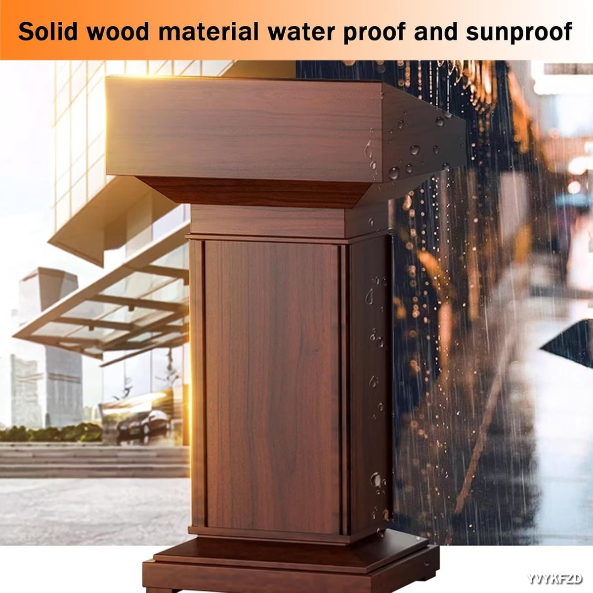 Heavy-Duty Antique Wooden Podium (Teak) with free Mic for conferences, seminars, schools, colleges, and universities and public events Office