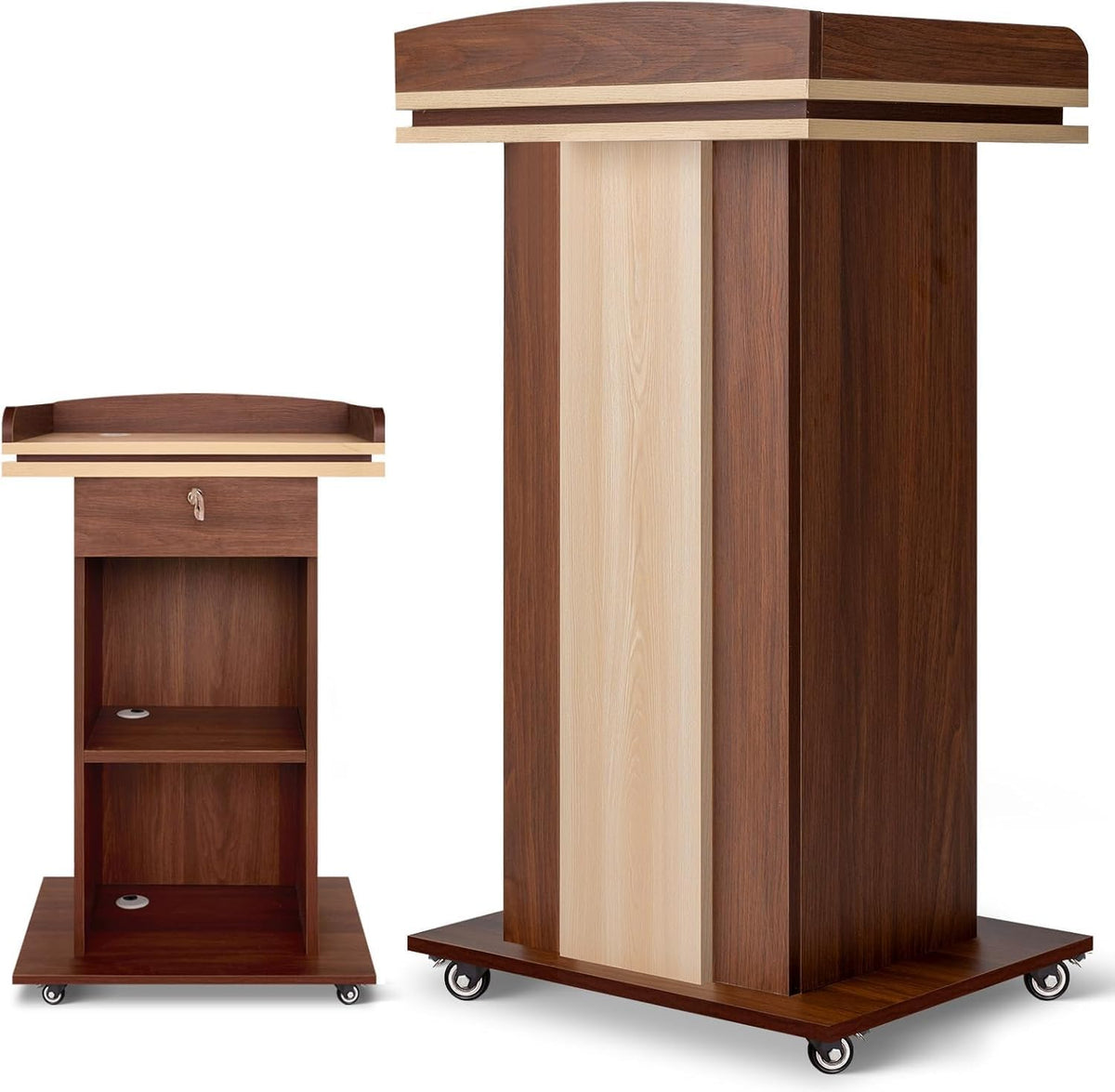 Heavy-Duty wooden Podium with Built-in Mic Holder | Used in Govt Offices | 2yrs Warranty by OEM