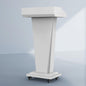 CCNOS Heavy Duty Wooden Podium with Wheels & Mic Holder | White | 43.7"