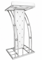 ArcFlow Premium Stainless Steel Designer Podium Stand with mic holder| Modern Church, Conference, Hotel & Event Lectern | Luxury Chrome Finish by OEM with 3years warranty